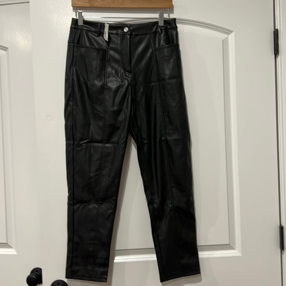 New with Tags Black fake leather pants